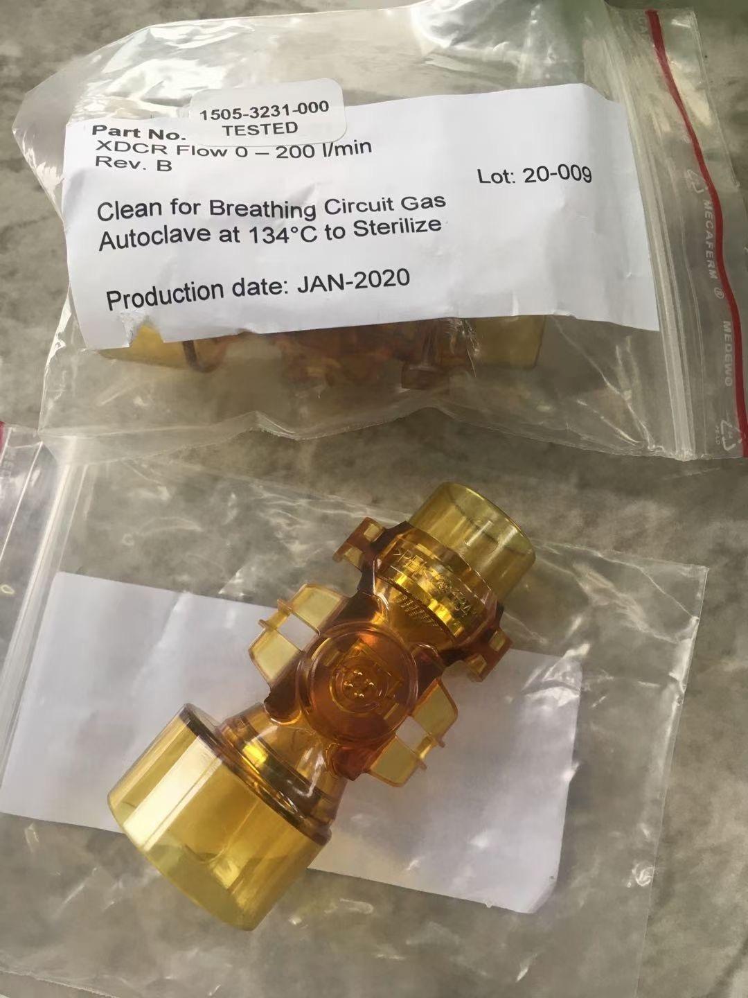 GE Original Ohmeda Respiratory flow sensor  Part No. 1505-3231-000  XDCR FLOW 0-200 L/MIN