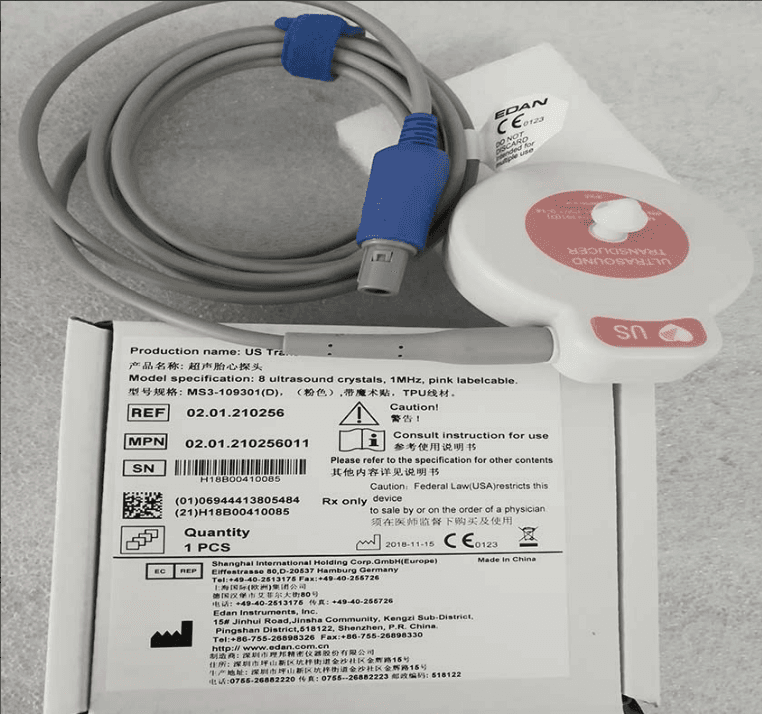 EDAN Original Tire Supervision Suitable for F2/F3/F6 fetal heart rate US probe dual slot 4-pin Pink