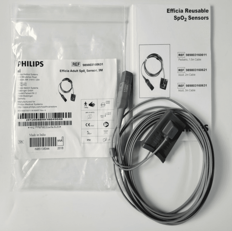 PHILIPS Original ECG M1191BL Reusable Adult Clip  SpO2 Sensor Pediatric/Small/Adult Finger SpO2 Sensor