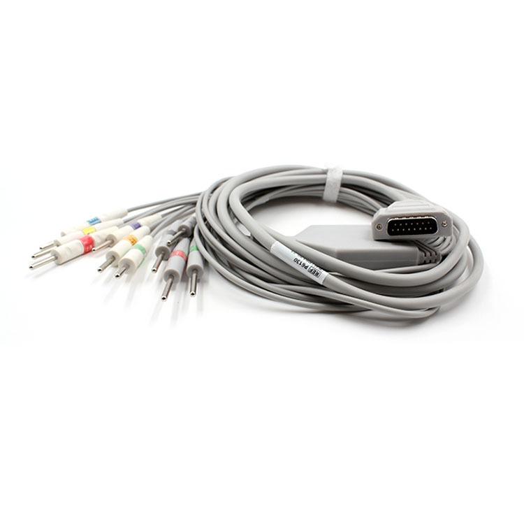 EKG of 10Leads 15pins IEC (Needle Connector) Compatible Direct-Connect EKG Cable