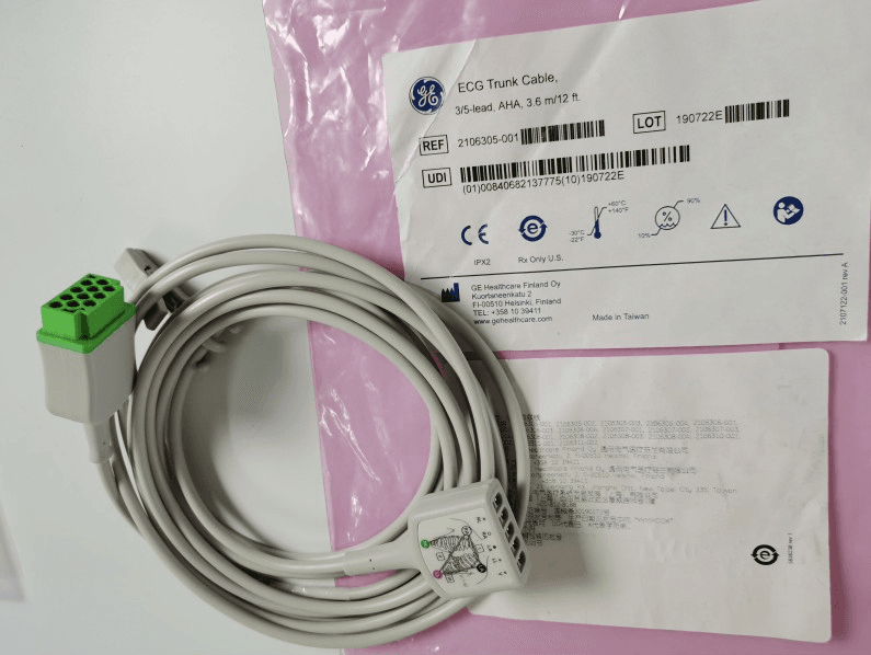  GE Original ECG Trunk Cable 3/5-lead AHA 3.6m/12ft. REF: 2106305-001